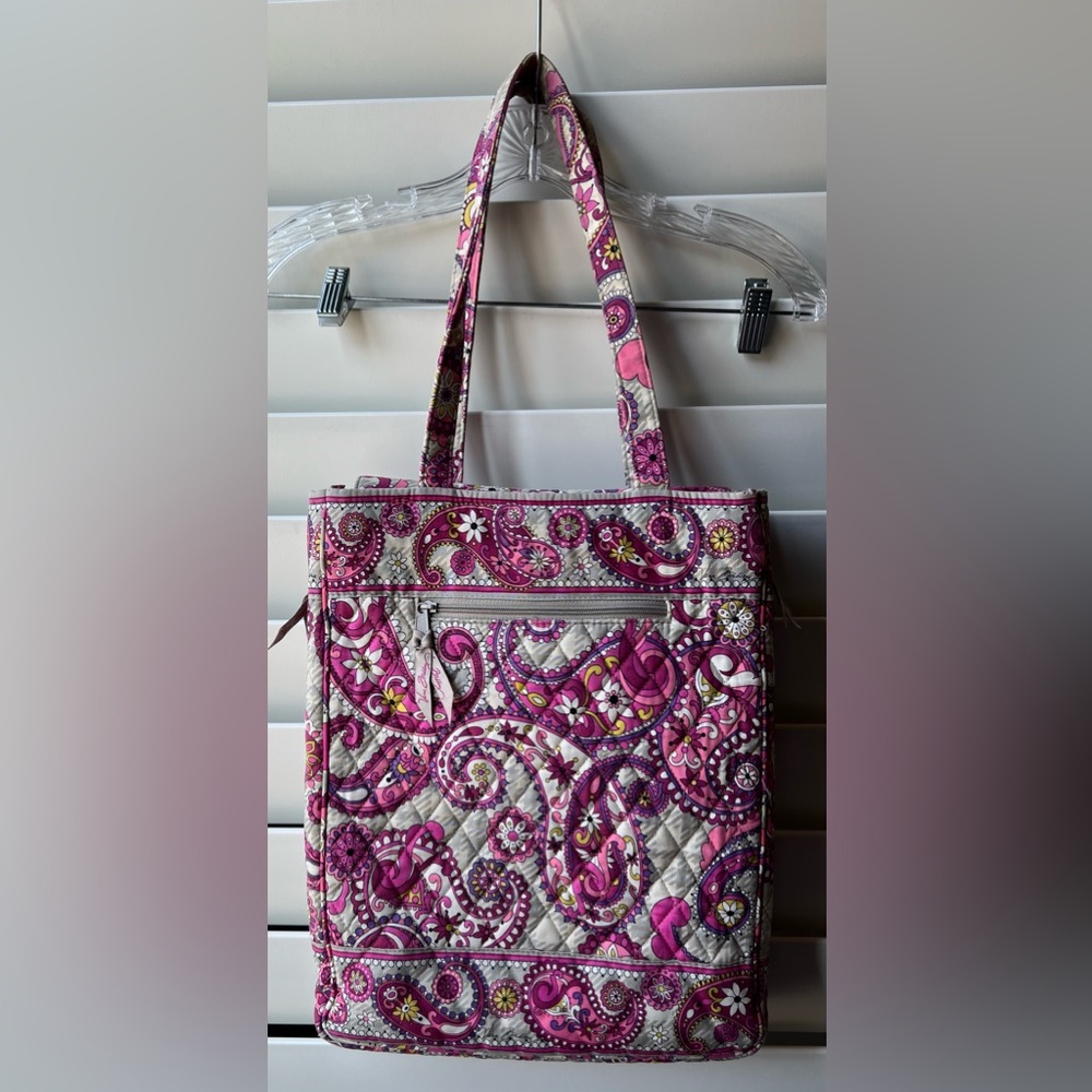 VERA BRADLEY -  Purple and Pink Paisley Tote - Laptop Section